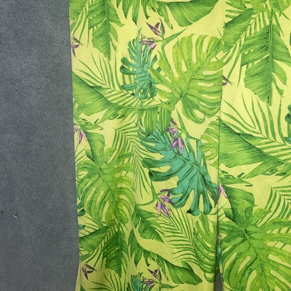Womens Wide Leg Pants 2X Tropical Palm Print Boho Resort Vacation Beach Festival - Picture 9 of 11